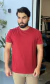 CAMISETA BASICA FRISO NA GOLA VERMELHO ARAMIS