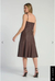 VESTIDO MIDI COURO CAFÉ MY PLACE - MG CONCEPT
