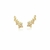 Brinco Ear Cuff com Flores Cravejadas