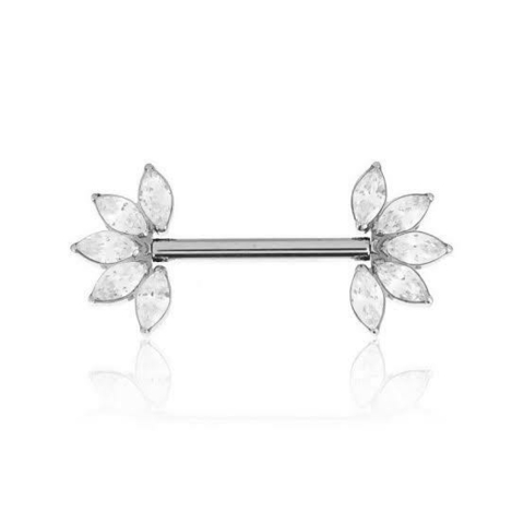 Piercing Mamilo Flor 6 Pétalas Titânio