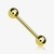 Piercing Micro Reto Mamilo Gold Aço Cirúrgico