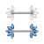 Piercing Mamilo Flor 6 Pétalas Titânio - comprar online