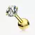 Piercing Micro Reto Zircônia Redonda de Aço Cirúrgico Gold