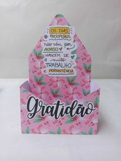 Caixa Envelope Gratidão Frases 7 cm por 15 - Dharma Personalizados
