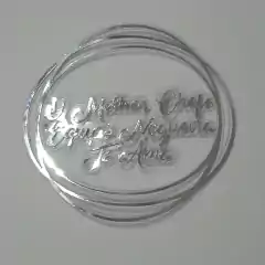Topo de Bolo Circular com Frase
