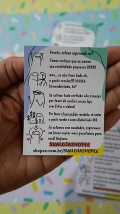 20 Mini Cartões de Agradecimento Cliente Shopee Mimo 6*8 cm - loja online