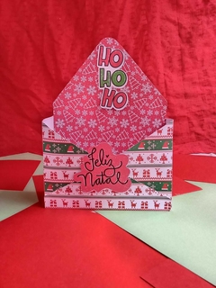 Caixa Envelope Natal Grande - 7 cm por 20 - Unisex na internet