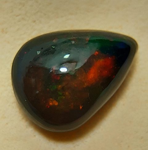 Opala De Fogo, Opala Negra, Gota 10mmx13mm Lagrima