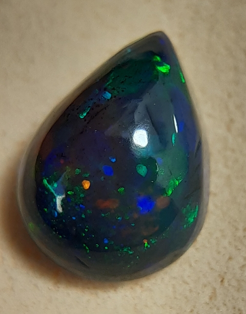 Opala De Fogo, Opala Negra, Gota 11mmx08mm