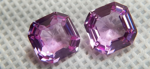 SAFIRA ASSCHER ROSA / ROSE 10mmx10mm CORINDON