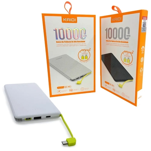 Power Bank Carregador Portátil Kaidi 10000 Mah Slim Kd-951