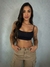 CROPPED ALCINHA VISCO PRETO - comprar online