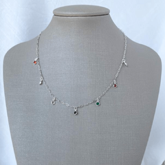 Choker Zircônias Colors na Prata 925 na internet