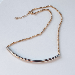 Gargantilha Tubo Dois Banhos - Banhada Ouro 18k e Ródio Branco - comprar online