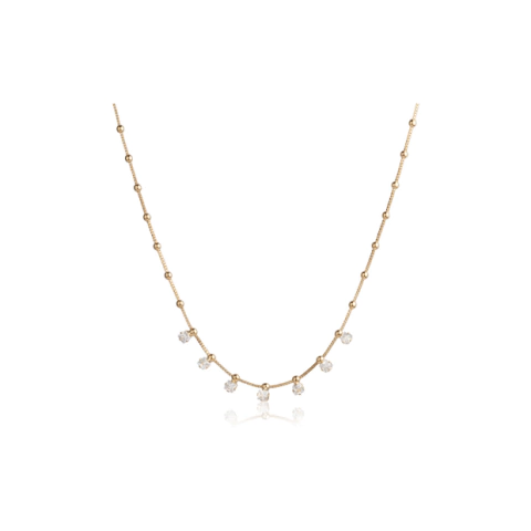 Colar Bolinhas/pontos de Luz no Banho de Ouro 18k