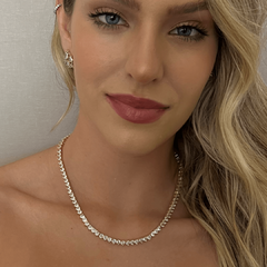 Colar Riveira Três Pontas - Banhado a Ouro 18k e Ródio Branco - comprar online
