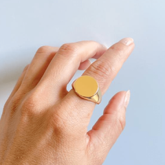 Anel Sinete - Banhado a ouro 18k