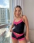 BABY DOLL RENDA BICOLOR - PRETO C/ ROSA NEON
