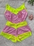 Imagem do BABY DOLL RENDA BICOLOR - ROSA BEBÊ C/ AMARELO NEON