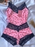 BABY DOLL RENDA - PATAS ROSA C/ AZUL MARINHO