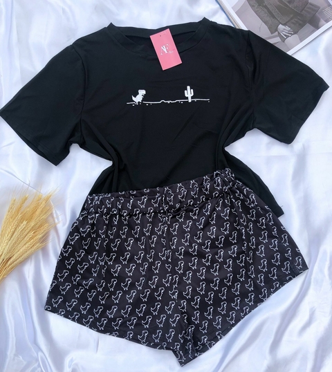 BABY DOLL PRETO - DINOSSAURO