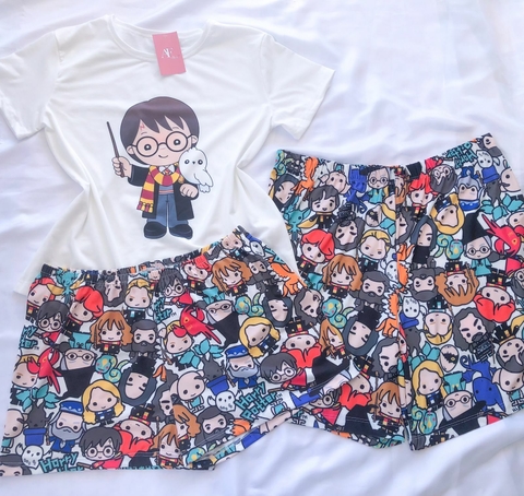 KIT MOZÃO - PIJAMA CASAL COM MANGA - HARRY POTTER