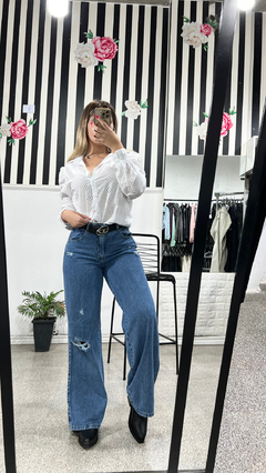PANT WIDE LEG C/rotura - comprar online