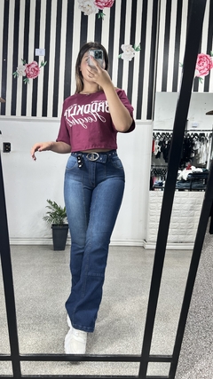 JEAN OXFORD LAS LOCAS AZUL CON CINTO - comprar online