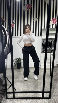 PANT CORDEROY CON PIEL WIDE LEG - Enigma los aromos