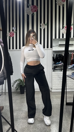 PANT CORDEROY CON PIEL WIDE LEG - comprar online