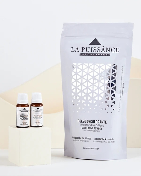 LA PUISSANCE POLVO DECOLORANTE C/COLAGENO HIDROLIZADOX 700GR + 2 AMPOLLAS EXTRA CELL PLEX