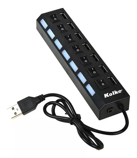 Hub Usb 7 Bocas Usb Con Llave De Corte Kolke Kav-105