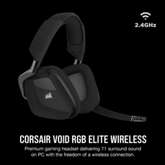 Auricular Corsair VOID RGB Elite Wireless 7.1 Surround Carbon - comprar online