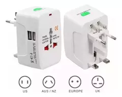 Adaptador Viajero Cargador 2 Usb Enchufe Universal 220v - comprar online