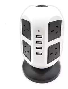 Prolongador Zapatilla Torre Vertical 8 Tomas 4 Usb Tbcin 2mt