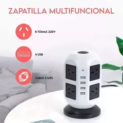Prolongador Zapatilla Torre Vertical 8 Tomas 4 Usb Tbcin 2mt - Equilybrio Group
