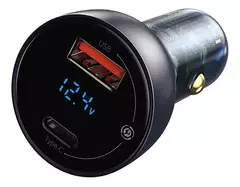 Cargador Baseus Celular Para Auto Usb a / Usb c Carga rapida 65w Color Negro