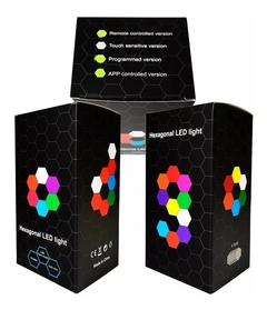 Lampara Luz Led Modular Gamer Rgb Hexagonal Kit 6 Piezas App en internet