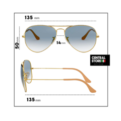 Ray-Ban RB3025 0013F Dorado Celeste degrade - Equilybrio Group