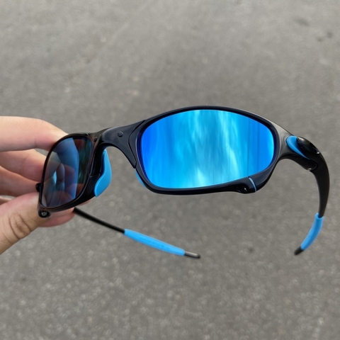 Óculos de Sol Juliet Carbon Ice Thug C/ Kit Borracha Azuis