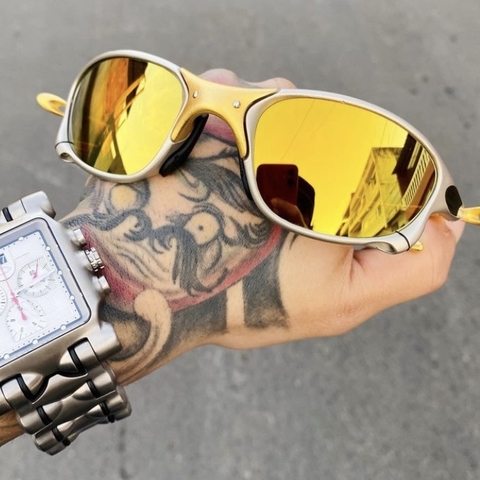 Óculos de Sol Double x 24k Dourada Gold Pinada Premium