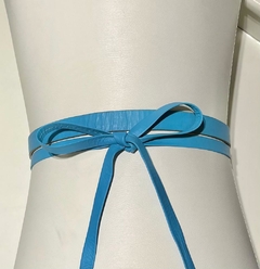 Cinto faixa skinny turquesa - comprar online