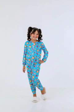 MACACÃO INFANTIL E BABY BOOBIE GOODS AZUL MENINA