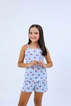 Imagem do PIJAMA ALCINHA E SHORT INFANTIL CEREJA PRE VENDA