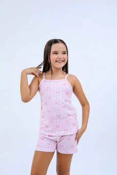 PIJAMA ALCINHA E SHORT INFANTIL LACINHO PRE VENDA - loja online