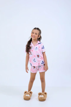 PIJAMA INFANTIL AMERICANO MANGA CURTA E SHORT BICHO PREGUIÇA PRE VENDA - comprar online
