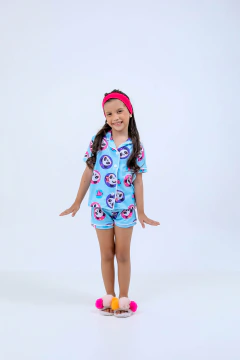 PIJAMA INFANTIL AMERICANO MANGA CURTA E SHORT PANDINHA PRE VENDA