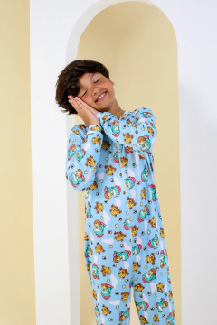 MACACÃO INFANTIL E BABY ESTAMPA BOOBIE GOODS AZUL na internet