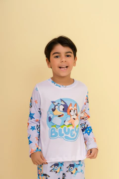 PIJAMA INFANTIL MANGA LONGA E CALÇA ESTAMPA UNISSEX BLUEY na internet