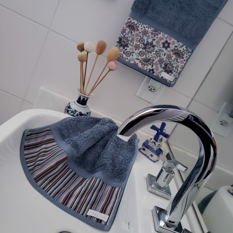 Lavabo e Rosto Buddemeyer Fio Egípcio Jardim Florido 2peças